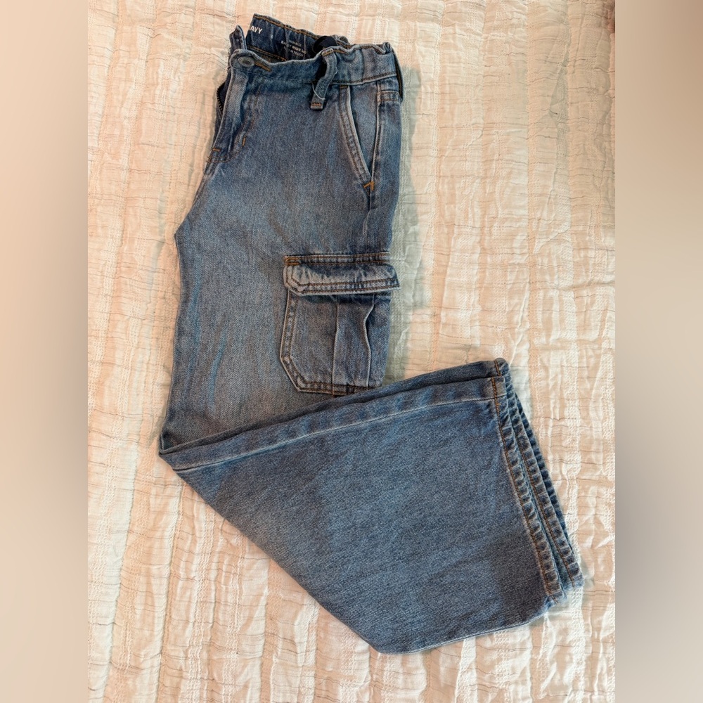 Old Navy Girls Blue Denim Cargo Jeans
